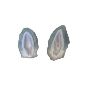 Fuzzy White Bunny Ear clips faux fur fox ears possibly